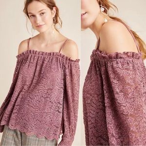 NWT Anthro Eri + Ali romana velvet lace blouse